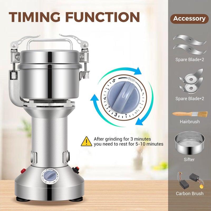 LEEVOT Grain Mill 300g Commercial Spice Grinder Electric 1200W Stainless Steel Pulverizer Dry Grinders for Grinding Wheat, Oats, Corn, Pepper, and Coffee Beans – Grinder for Kitchen. - Image 3